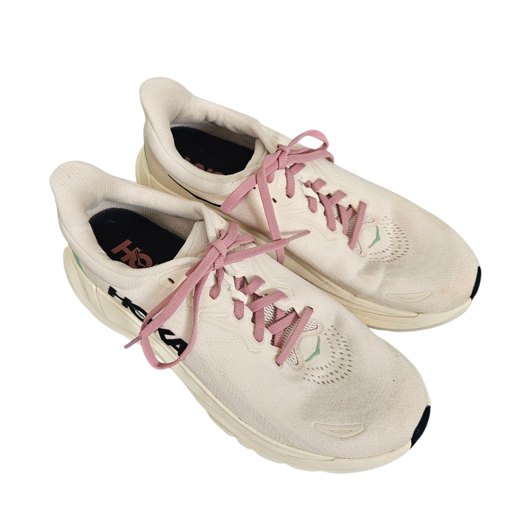 Hoka Arahi 8 Women's Cream Pink Laces Running Shoes Size 9B